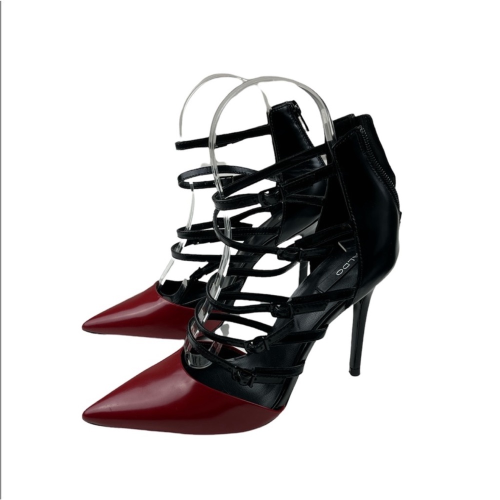 ALDO Womens Kieu High Heels Black/Red Size 6.5